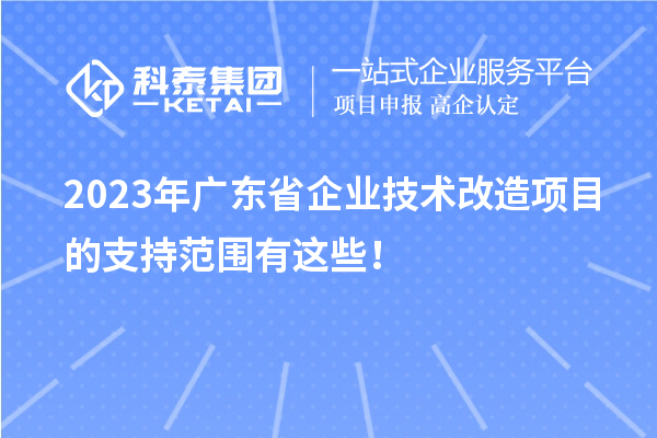 2023年廣東省企業(yè)技術(shù)改造項(xiàng)目的支持范圍有這些!