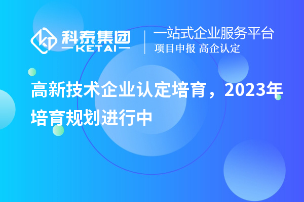 高新技術(shù)企業(yè)認(rèn)定培育，2023年培育規(guī)劃進(jìn)行中