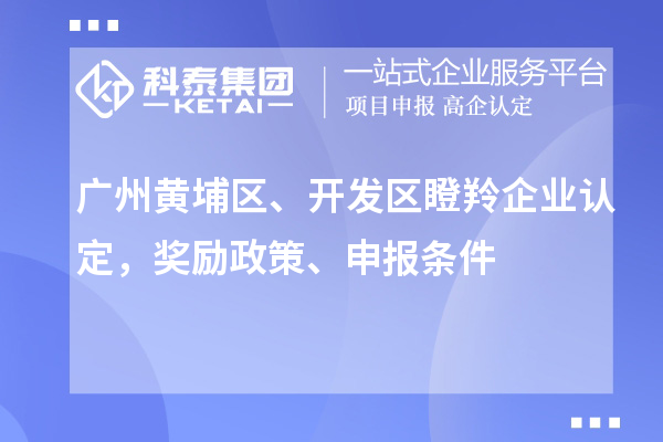 廣州黃埔區(qū)、開發(fā)區(qū)瞪羚企業(yè)認定，獎勵政策、申報條件