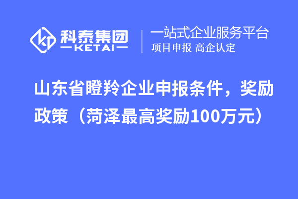 山東省瞪羚企業(yè)申報(bào)條件，獎(jiǎng)勵(lì)政策（菏澤最高獎(jiǎng)勵(lì)100萬(wàn)元）
