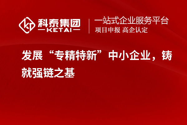 發(fā)展“專(zhuān)精特新”中小企業(yè)，鑄就強(qiáng)鏈之基