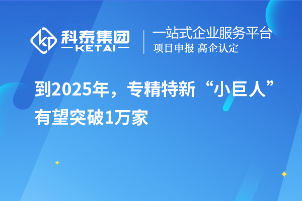 到2025年，專精特新“小巨人”有望突破1萬(wàn)家