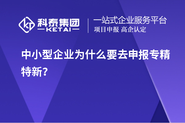中小型企業(yè)為什么要去申報(bào)專精特新?
