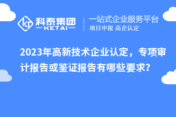 2023年高新技術(shù)企業(yè)認定，專項審計報告或鑒證報告有哪些要求？