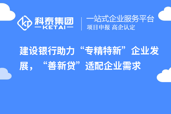 建設(shè)銀行助力“專精特新”企業(yè)發(fā)展，“善新貸”適配企業(yè)需求