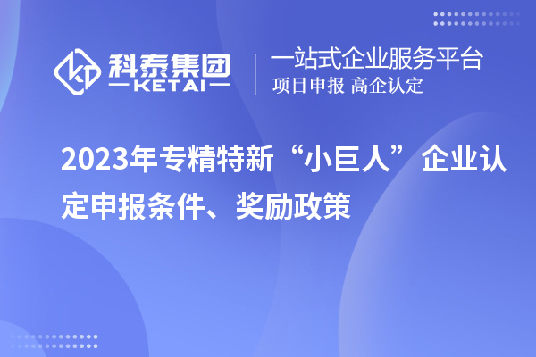 2023年專精特新“小巨人”企業(yè)認定申報條件、獎勵政策