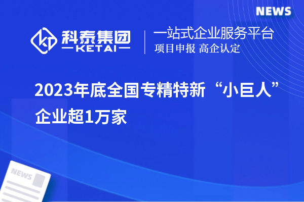 2023年底全國(guó)專精特新“小巨人”企業(yè)超1萬家