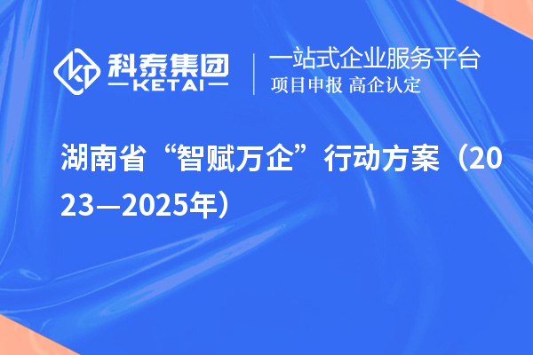 湖南省“智賦萬企”行動(dòng)方案（2023—2025年）