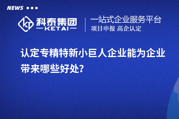 認定專精特新小巨人企業(yè)能為企業(yè)帶來哪些好處？
