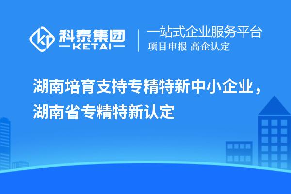 湖南培育支持專精特新中小企業(yè)，湖南省專精特新認(rèn)定
