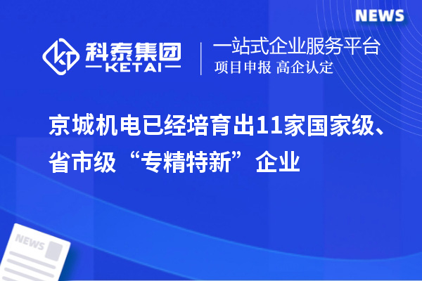 京城機電已經培育出11家國家級、省市級“專精特新”企業(yè)