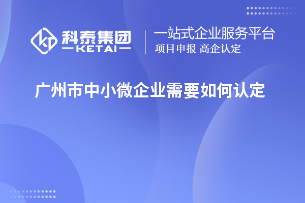 廣州市中小微企業(yè)需要如何認定