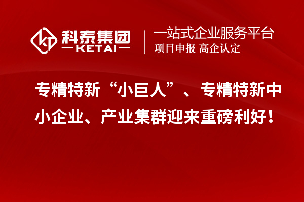 專精特新“小巨人”、<a href=http://m.donghuashan.cn/fuwu/zhuanjingtexin.html target=_blank class=infotextkey>專精特新中小企業(yè)</a>、產(chǎn)業(yè)集群迎來重磅利好！