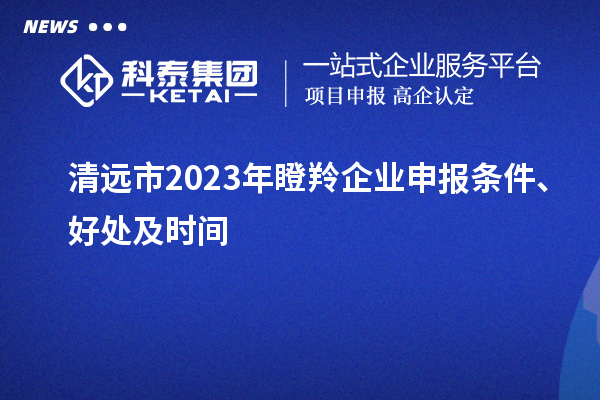 清遠(yuǎn)市2023年瞪羚企業(yè)申報(bào)條件、好處及時(shí)間