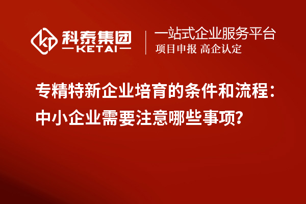 專精特新企業(yè)培育的條件和流程：中小企業(yè)需要注意哪些事項(xiàng)？