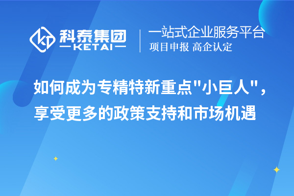 如何成為專精特新重點小巨人，享受更多的政策支持和市場機遇