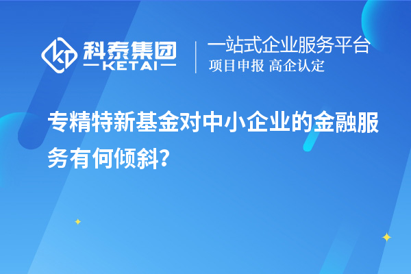 專精特新基金對(duì)中小企業(yè)的金融服務(wù)有何傾斜？