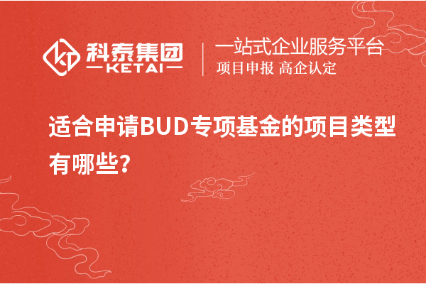 適合申請(qǐng)BUD專項(xiàng)基金的項(xiàng)目類型有哪些？