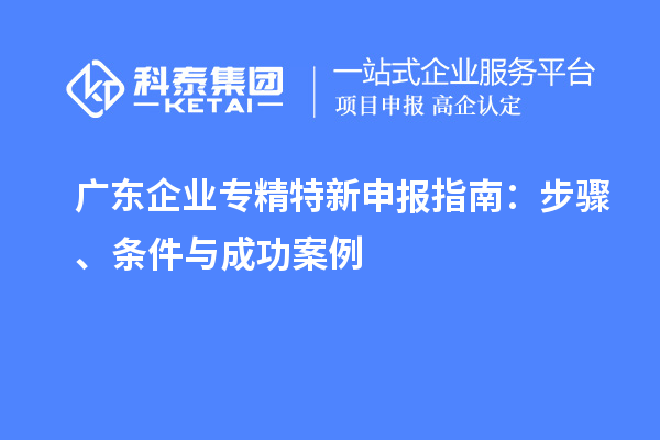 廣東企業(yè)專精特新申報指南：步驟、條件與成功案例