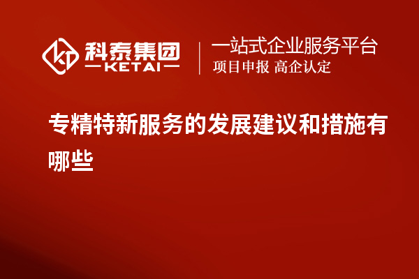 專精特新服務的發(fā)展建議和措施有哪些