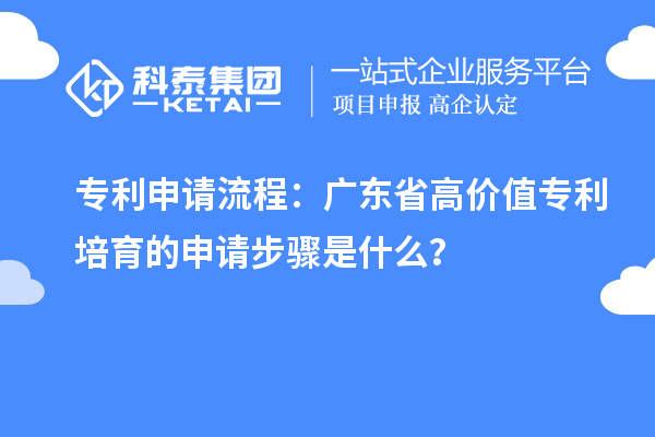 專利申請流程：廣東省高價值專利培育的申請步驟是什么？