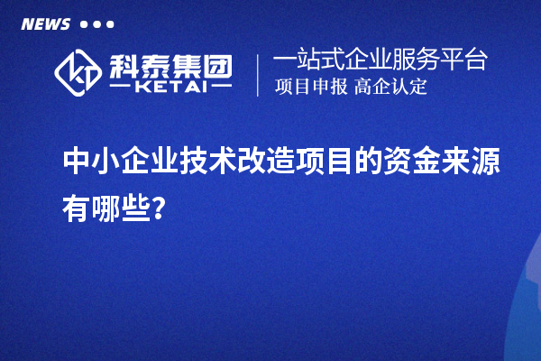 中小企業(yè)技術改造項目的資金來源有哪些？
