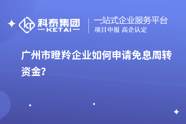 廣州市瞪羚企業(yè)如何申請免息周轉(zhuǎn)資金？