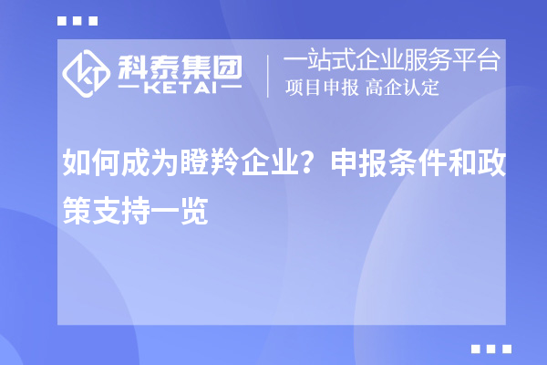 如何成為瞪羚企業(yè)？申報(bào)條件和政策支持一覽