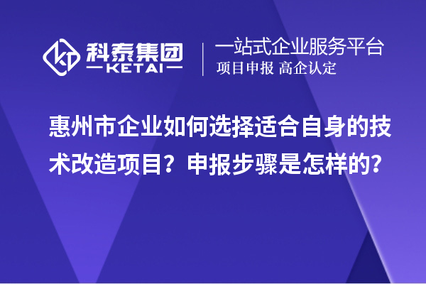 惠州市企業(yè)如何選擇適合自身的技術(shù)改造項目？申報步驟是怎樣的？