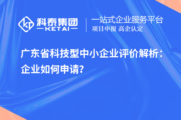 廣東省科技型中小企業(yè)評價解析：企業(yè)如何申請？