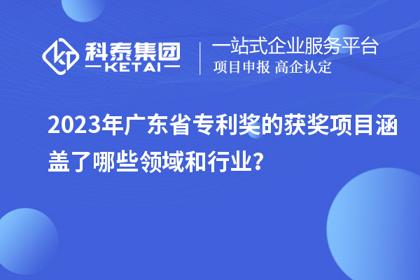 2023年廣東省專利獎的獲獎項目涵蓋了哪些領(lǐng)域和行業(yè)？