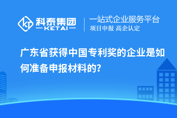 廣東省獲得中國專利獎(jiǎng)的企業(yè)是如何準(zhǔn)備申報(bào)材料的？