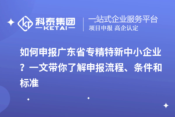 如何申報(bào)廣東省專精特新中小企業(yè)？一文帶你了解申報(bào)流程、條件和標(biāo)準(zhǔn)