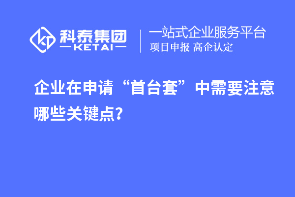 企業(yè)在申請“首臺(tái)套”中需要注意哪些關(guān)鍵點(diǎn)？