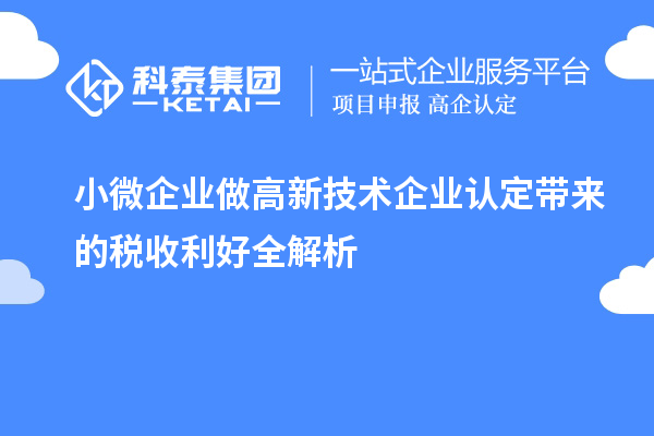 小微企業(yè)做<a href=http://m.donghuashan.cn target=_blank class=infotextkey>高新技術(shù)企業(yè)認(rèn)定</a>帶來的稅收利好全解析