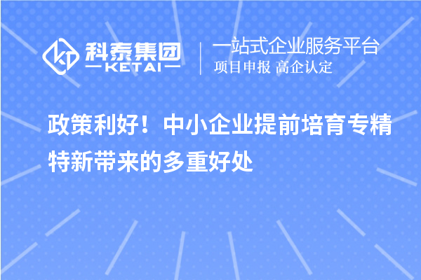 政策利好！中小企業(yè)提前培育專精特新帶來的多重好處