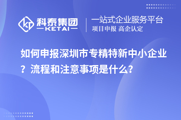 如何申報(bào)深圳市專精特新中小企業(yè)？流程和注意事項(xiàng)是什么？