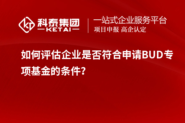 如何評估企業(yè)是否符合申請BUD專項基金的條件？