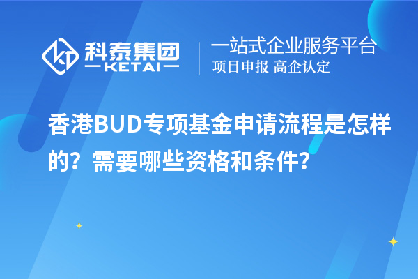 香港BUD專項基金申請流程是怎樣的？需要哪些資格和條件？