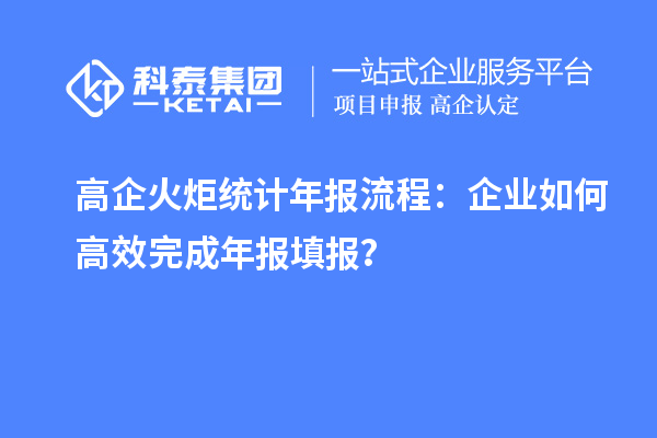 高企火炬統(tǒng)計(jì)年報(bào)流程：企業(yè)如何高效完成年報(bào)填報(bào)？