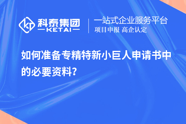 如何準(zhǔn)備專精特新小巨人申請書中的必要資料？