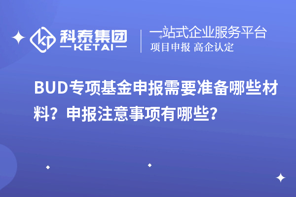 BUD專項基金申報需要準備哪些材料？申報注意事項有哪些？