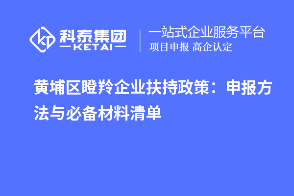 黃埔區(qū)瞪羚企業(yè)扶持政策：申報(bào)方法與必備材料清單