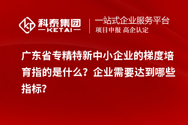 廣東省專精特新中小企業(yè)的梯度培育指的是什么？企業(yè)需要達(dá)到哪些指標(biāo)？