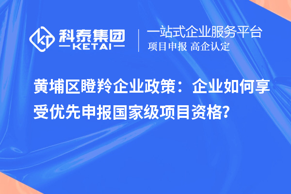 黃埔區(qū)瞪羚企業(yè)政策：企業(yè)如何享受優(yōu)先申報(bào)國(guó)家級(jí)項(xiàng)目資格？