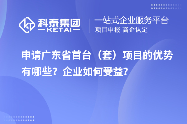 申請廣東省首臺（套）項目的優(yōu)勢有哪些？企業(yè)如何受益？