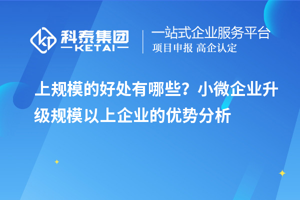 上規(guī)模的好處有哪些？小微企業(yè)升級規(guī)模以上企業(yè)的優(yōu)勢分析