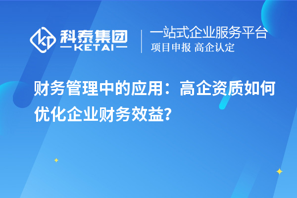 財務管理中的應用：高企資質(zhì)如何優(yōu)化企業(yè)財務效益？