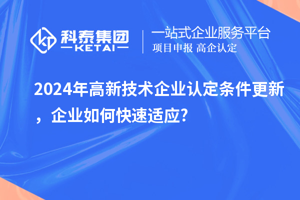 2024年高新技術(shù)企業(yè)認定條件更新，企業(yè)如何快速適應(yīng)?