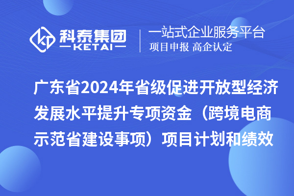 廣東省2024年省級促進開放型經(jīng)濟發(fā)展水平提升專項資金(跨境電商示范省建設事項)項目計劃和績效目標的公示